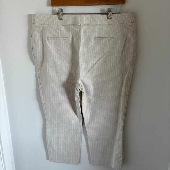 NORTHERN REFLECTIONS PULL-ON LINEN BLEND PINSTRIPE PANTS TROUSERS NEW SIZE XXL - Picture 2 of 7